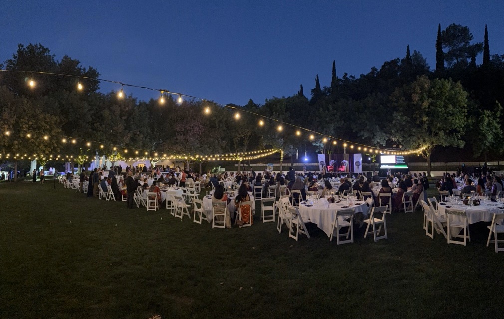 Full event venue with lighting and decor